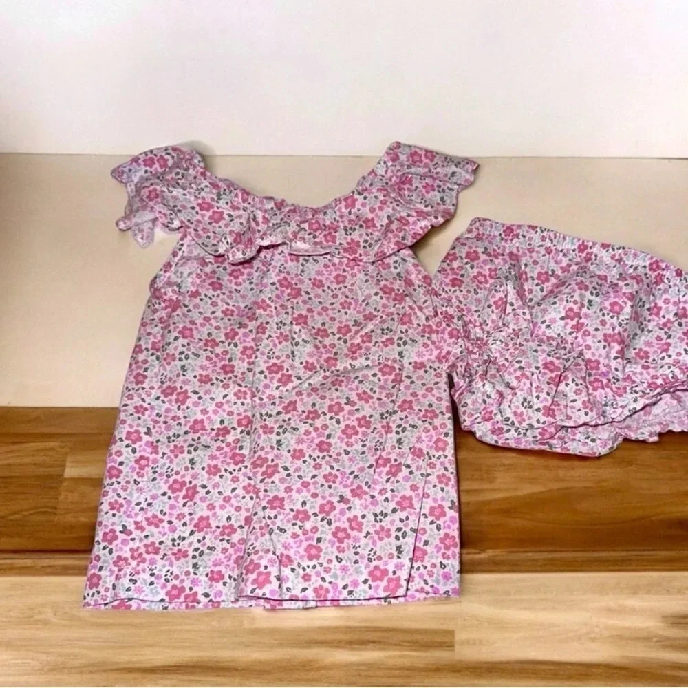 Adorable Baby Girls Summer Outfit Child of Mine Floral 2 piece set